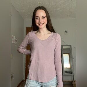 Hollister Easy T-Shirt Light Purple Soft Long Sleeve Shirt